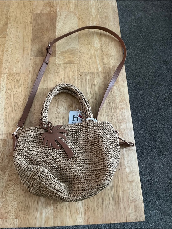 Haute Hippie Handbags - Brand new with tags Haute Hippie light tan woven hand bag with shoulder strap